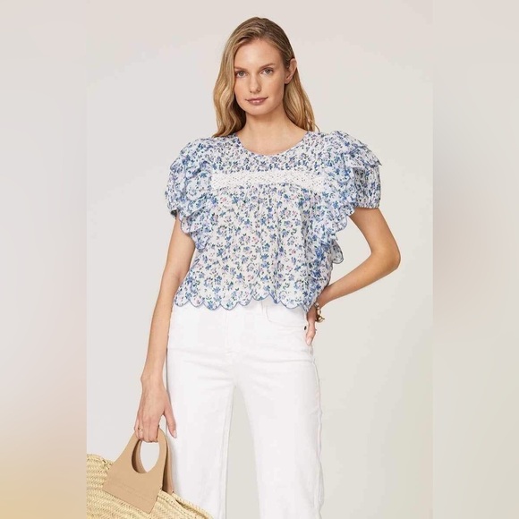 Love Shack Fancy Nelson floral lace top - Picture 5 of 16
